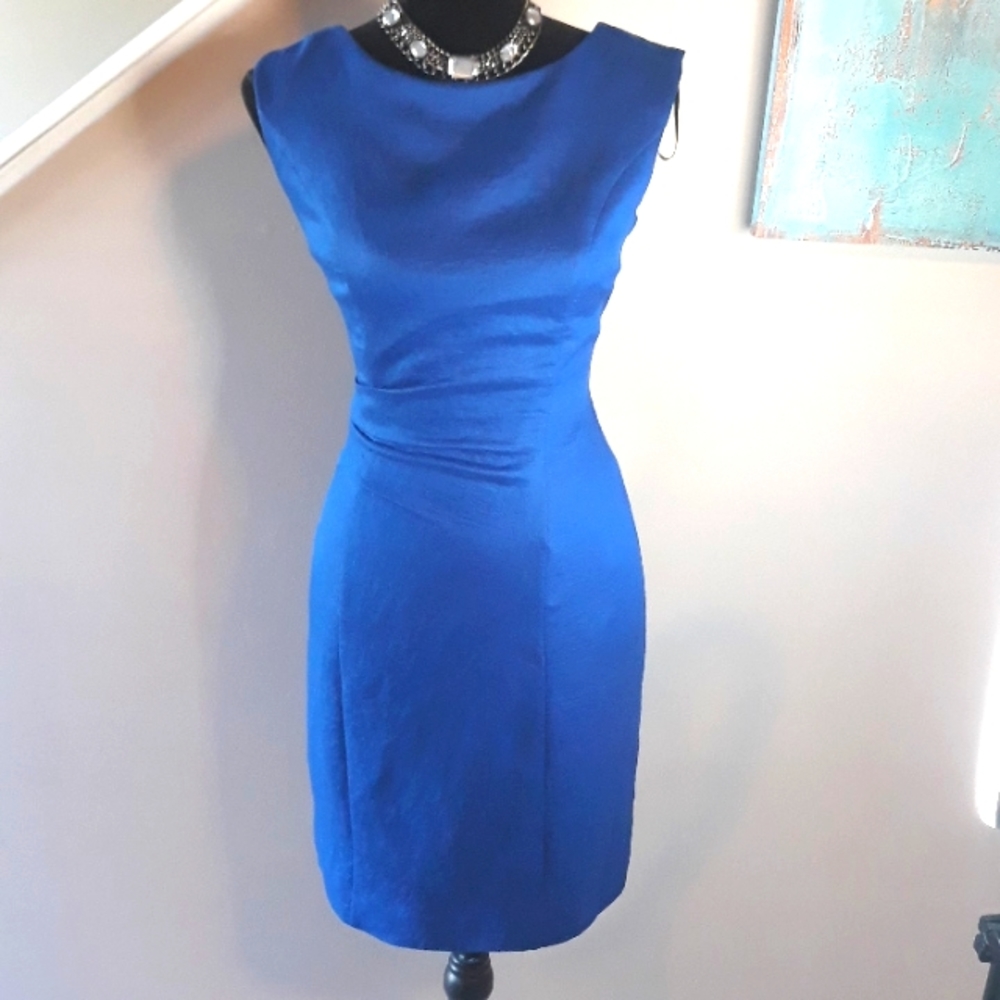 Ellen Tracy/ Sleeveless Cocktail Dress/ Blue Size 4 - Picture 7 of 11